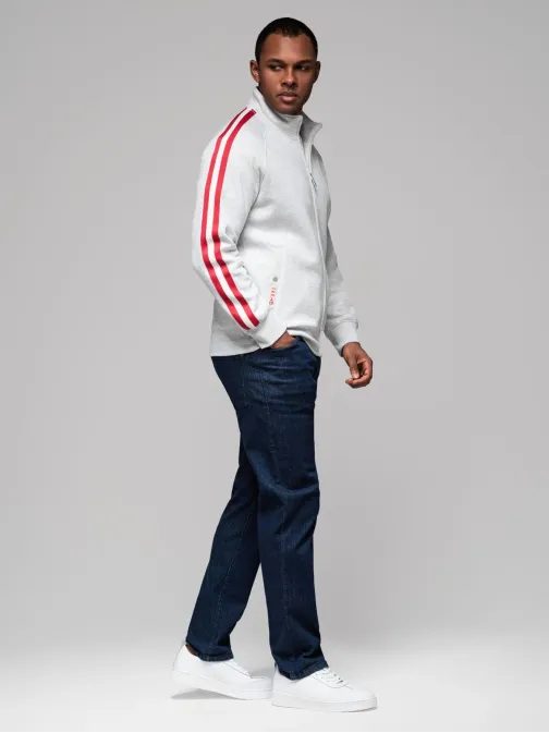 Érdekes szürke bomber pulóver V1 SSZP-0219