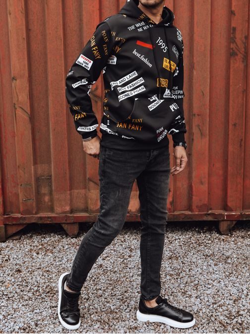 Modern fekete mintás pulcsi