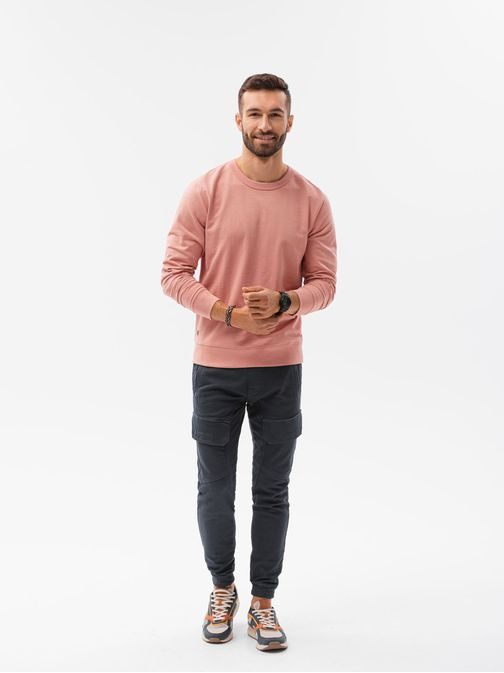 Kényelmes rózsaszínű pulóver B1153