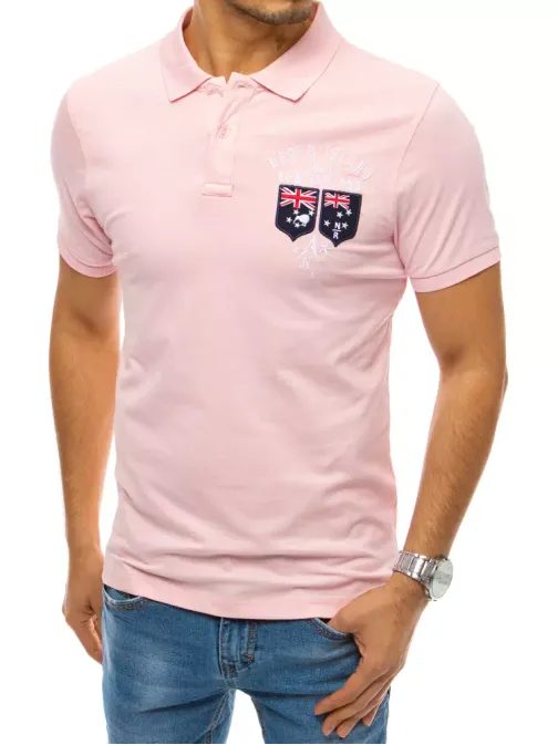Trendi rózsaszín galléros póló