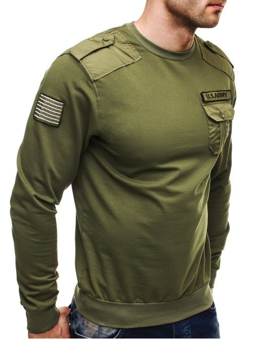Feltűnő katonazöld pulóver Athletic 441