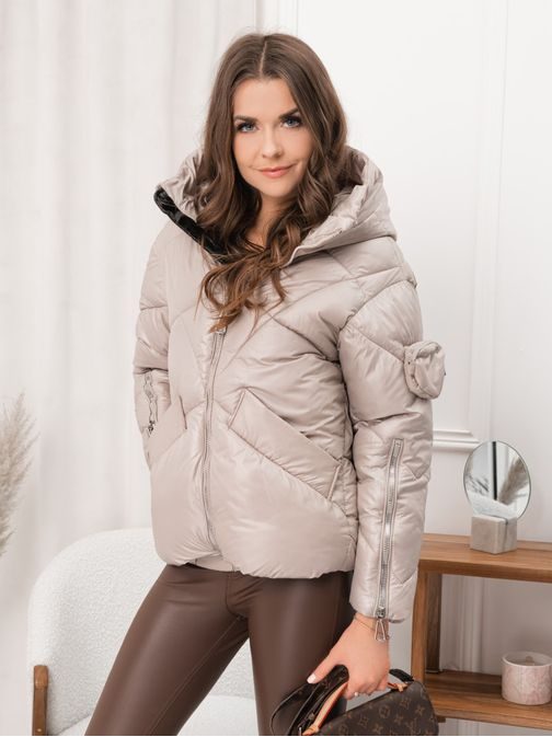 Különleges ezüstszínű női téli kabát CLR023