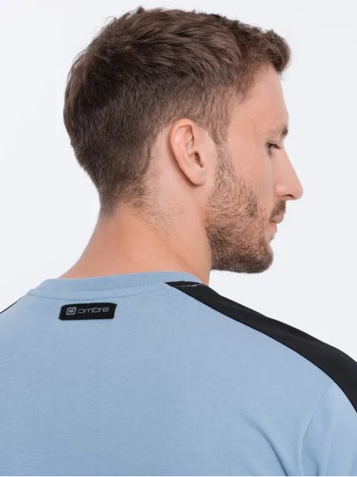 Egyedi kék póló hímzett logóval V3 S1632