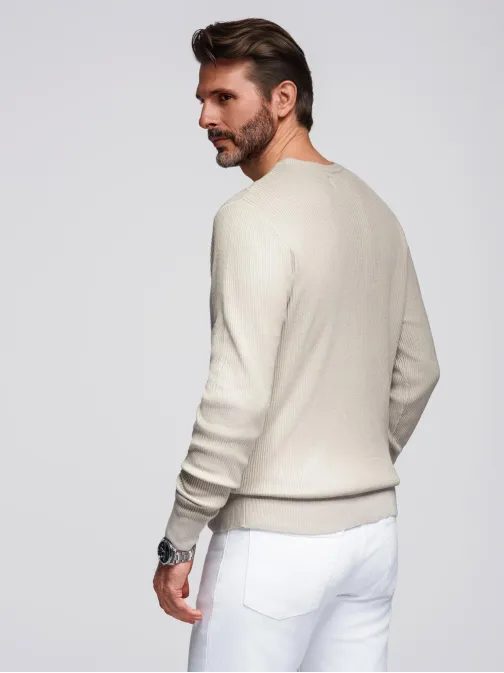 Modern bézs férfi gombos pulóver V3 SWSW-0182