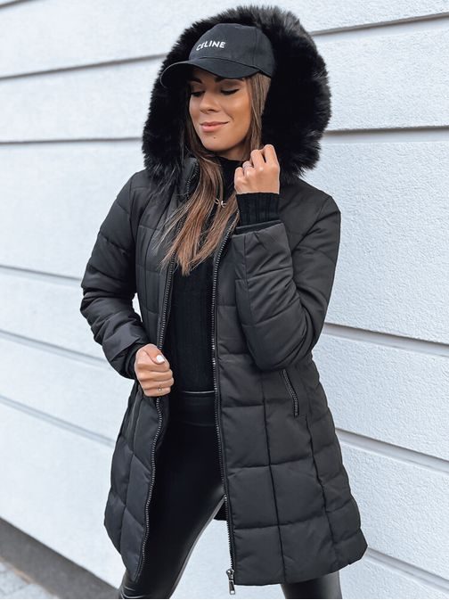 Divatos fekete női kabát Lelisia