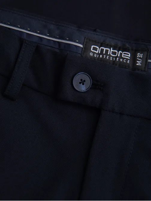 Elegáns sötét kék chinó nadrág klasszikus szabás V3 PACP-0191