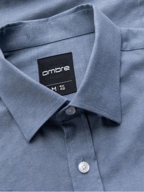 Elegáns kék slim-fit ing V1 SHCS-0174