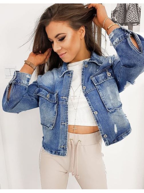 Égszínkék női farmer dzseki Only