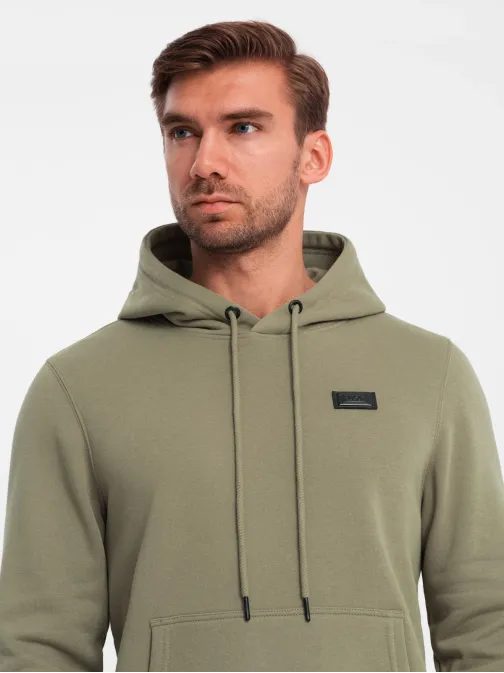 Olíva logóval ellátott férfi kapucnis pulóver V2 SSNZ-0141