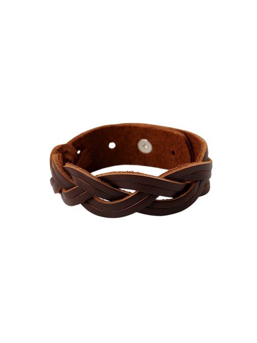 Vastag fekete fonott karkötő