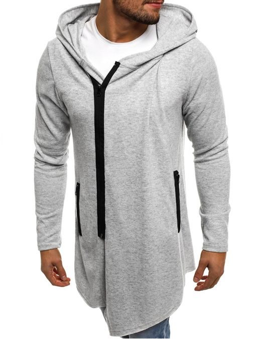 Halvány szürke aszimmetrikus kardigán ATHLETIC 0907