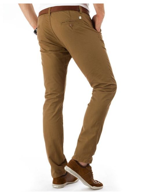 Elegáns chinó nadrág karamell színben
