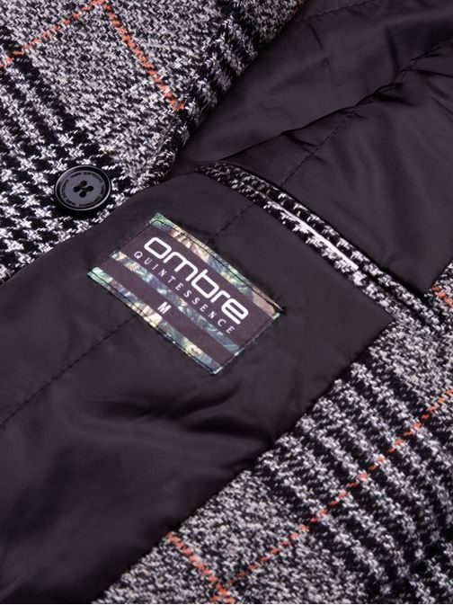 Fekete szürke mintás kabát C431