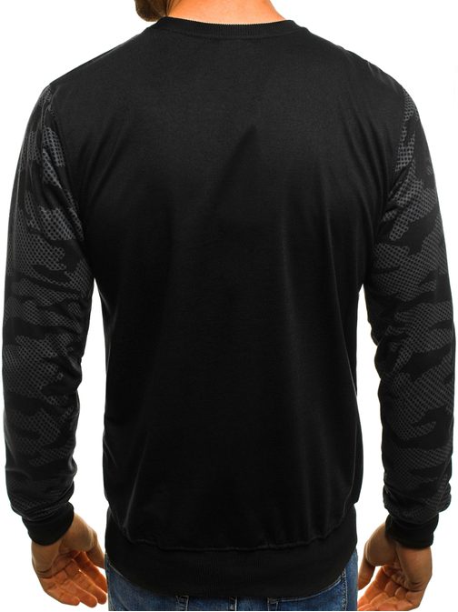 Fekete terepmintás pulóver OZONEE JS/TT102