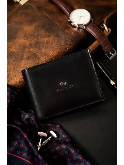 Férfi fekete bőr pénztárca RV