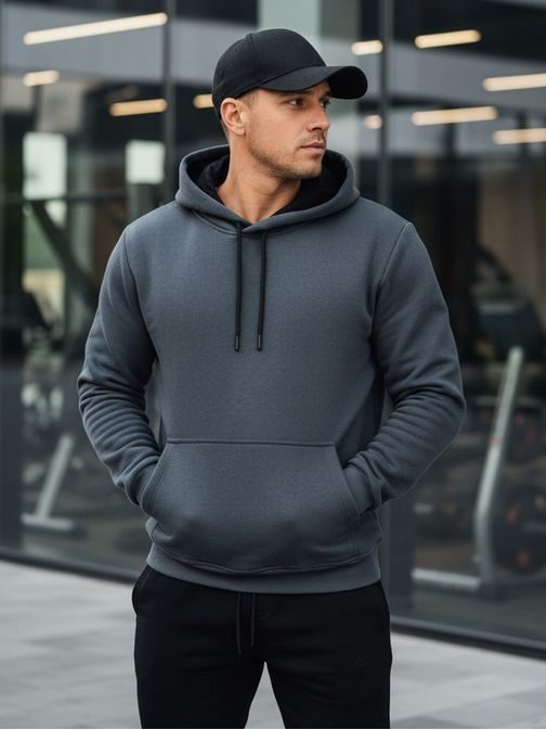 Egyszerű férfi grafit pulcsi