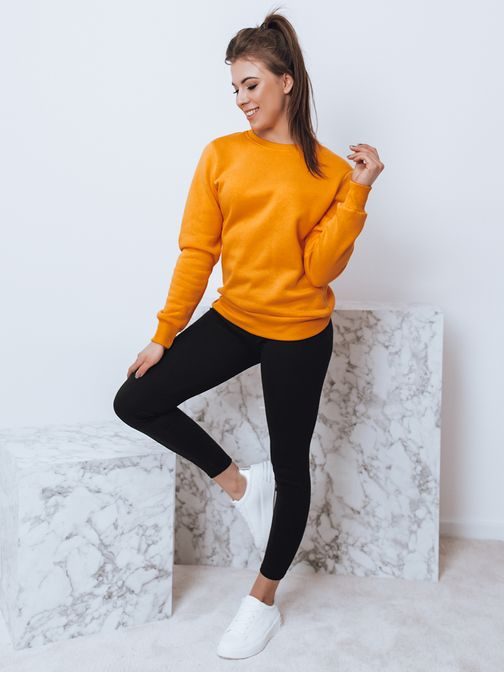 Egyszerű narancs színű női pulóver Fashion
