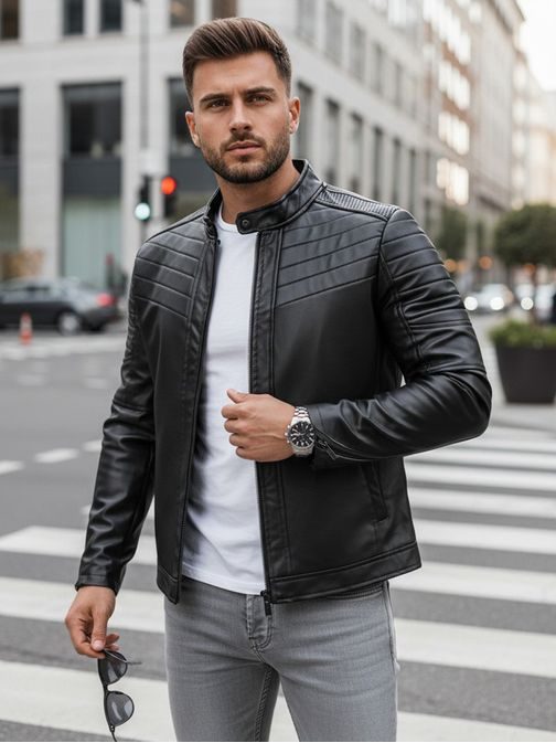 Szemet gyönyörködtető fekete bőrdzseki