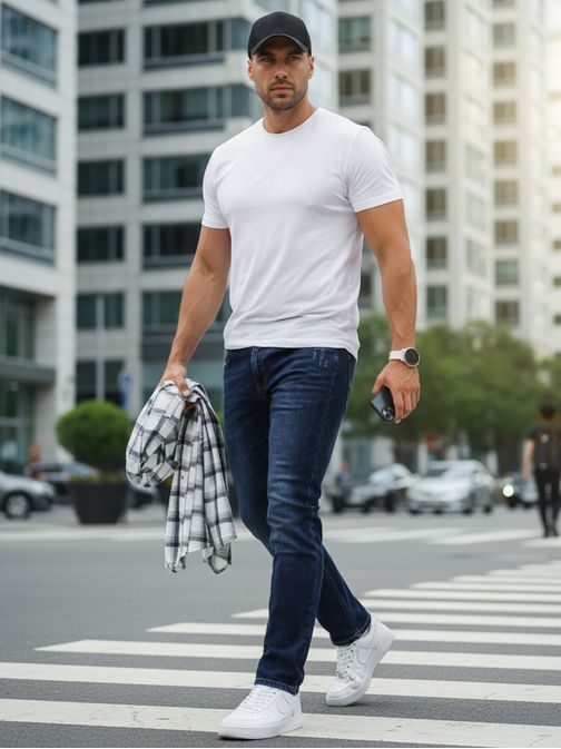 Modern sötétkék férfi farmer