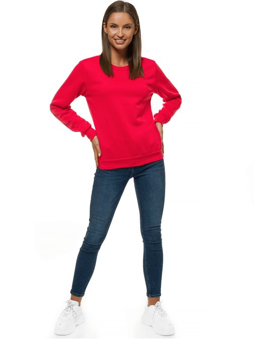 Kényelmes málna színű női pulóver JS/W01/59Z