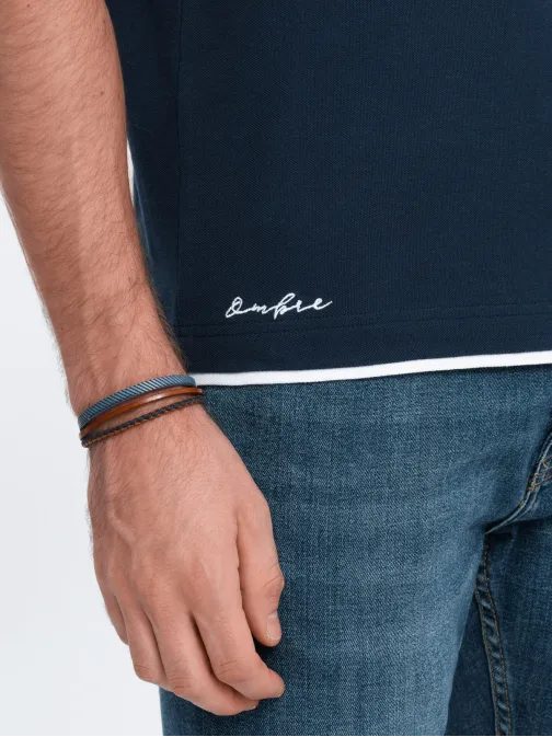 Időtlen férfi gránátvörös póló V4 POSS-0113