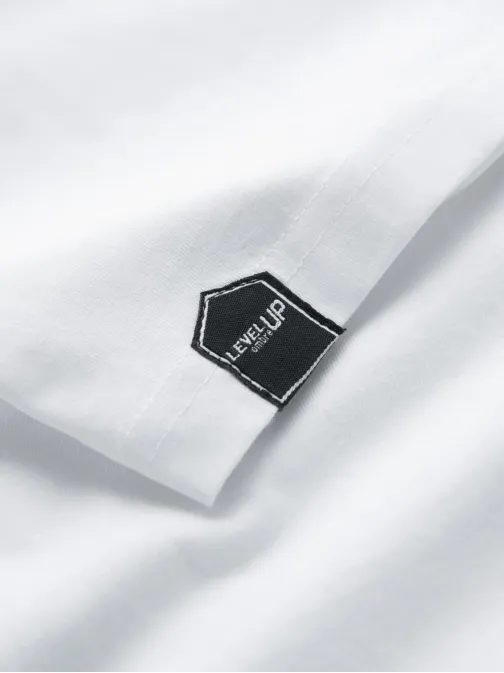 Trendi fehér-szürke férfi póló V5 LSCL-0105