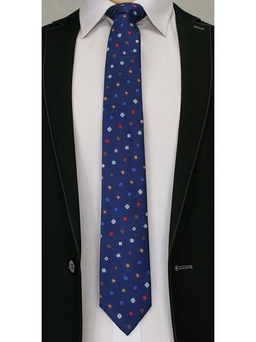 Sötét kék mintás nyakkendő