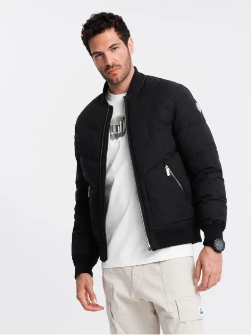 Stílusos fekete bomber dzseki  V1 OM-JALP-0143