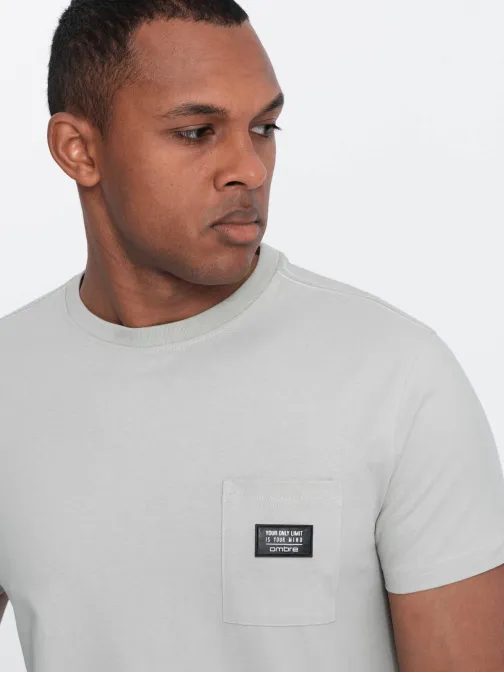 Trendi halvány zöld póló dísz zsebbel V2 TSCT-0109