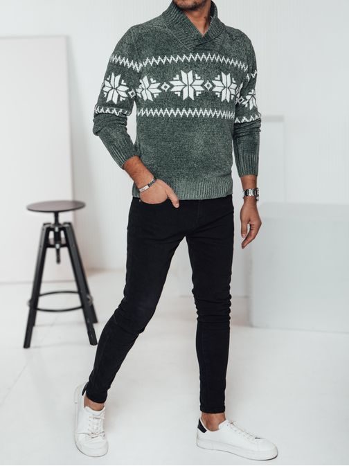 Modern zöld pulóver skandináv stílusban