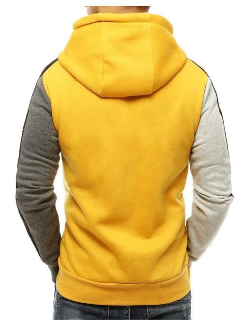 Érdekes sárga kapucnis pulóver SUPERIOR