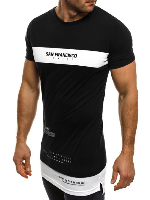 San francisco fekete hosszított póló ATHLETIC 1097
