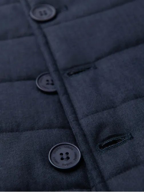 Férfi sötétkék steppelt elegáns mellény V3 JAVJ-0275