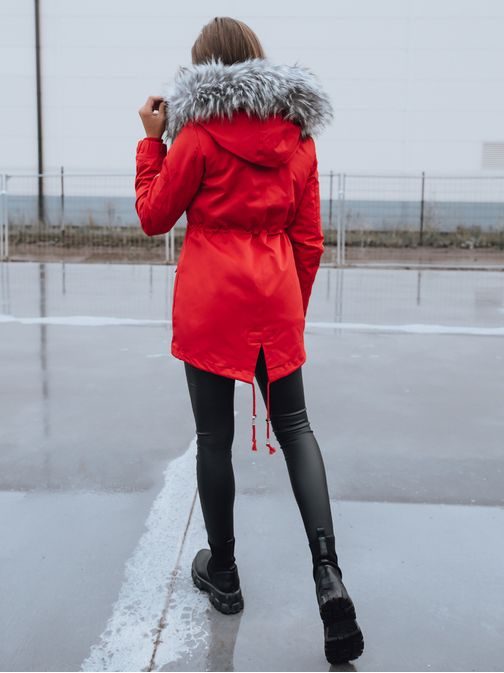 Csodálatos piros női parka kabát Avena