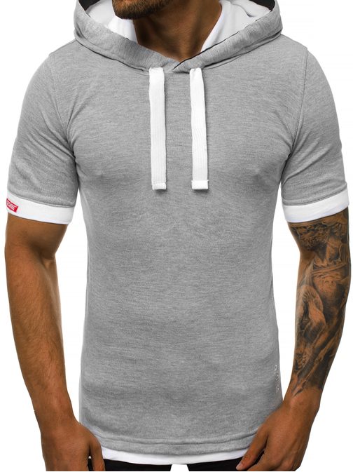 Divatos szürke kapucnis póló O/1273