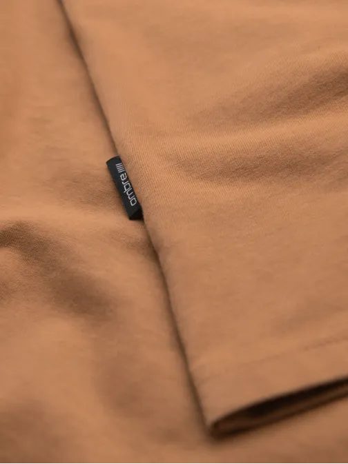 Barna pamut póló, kerek nyakkal V21 TSBS-0236