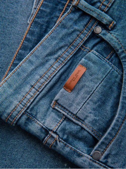 Modern kék farmer rövidnadrág kopásokkal V2 SRDS-0186