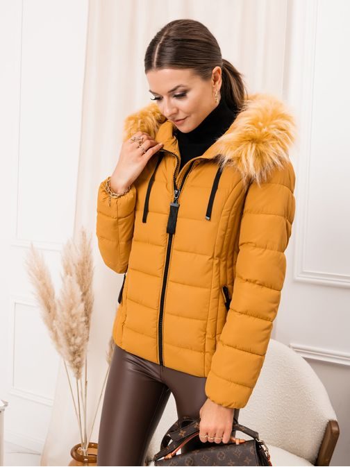 Stílusos mustárszínű női átmeneti kabát CLR019 - Legyferfi.hu