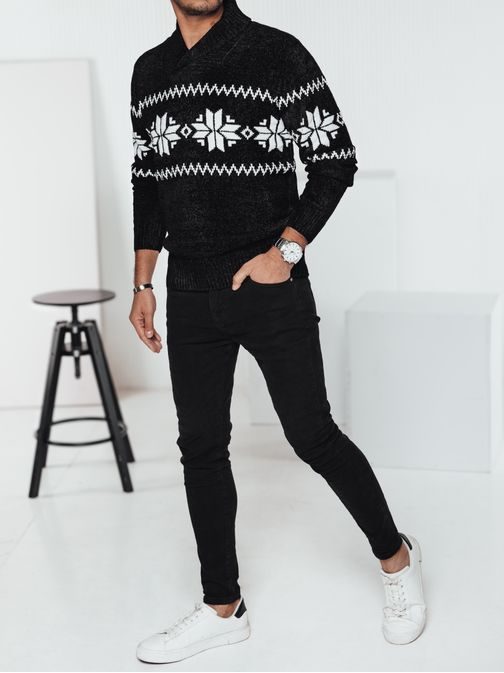 Modern fekete pulóver skandináv stílusban