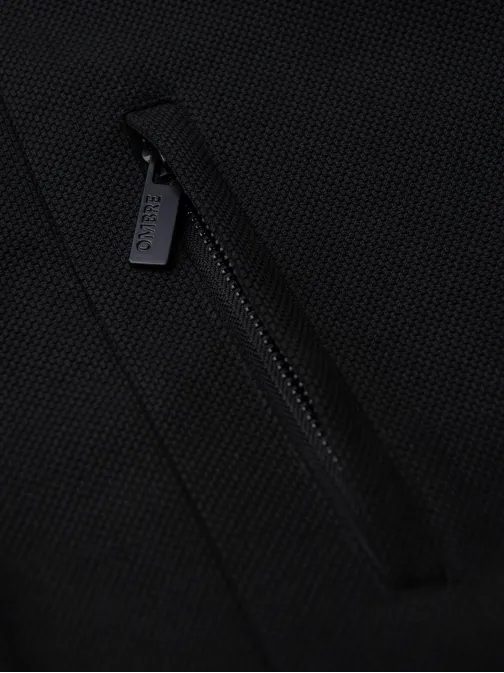 Fekete férfi kabát magas gallérral V1 COWC-0136