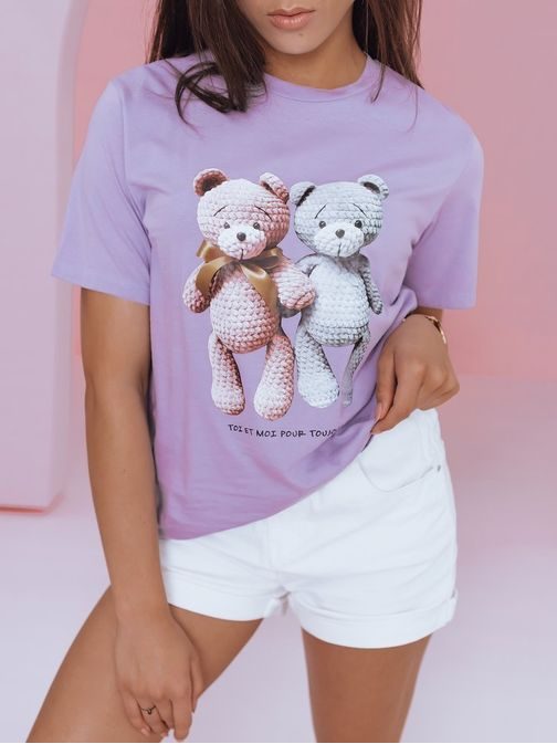 Egyedi lila női póló Sweet Teddy
