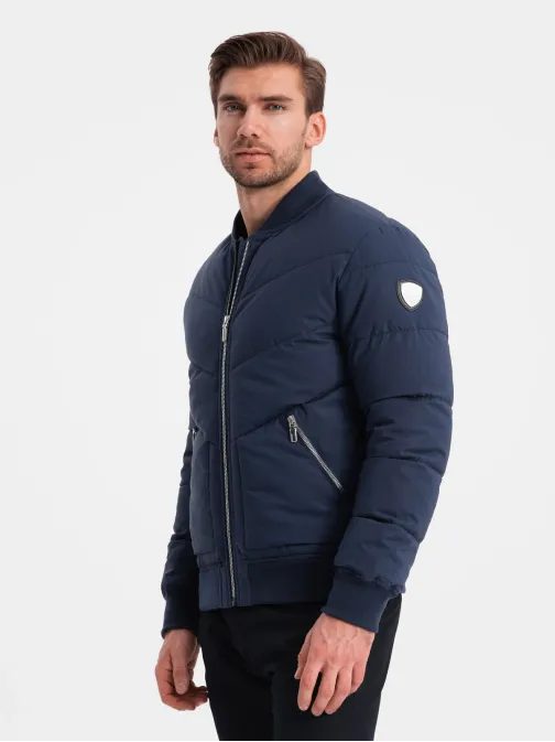 Stílusos sötét kék bomber dzseki  V2 OM-JALP-0143