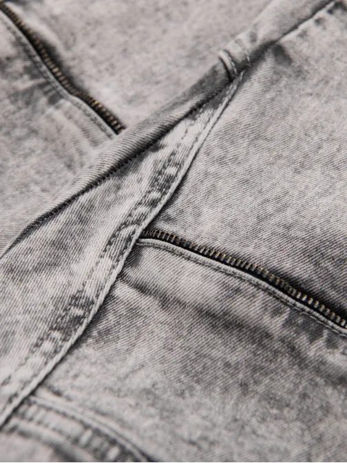 Trendi grafit farmer joggerek díszítő elemekkel V3 PAJO-0123