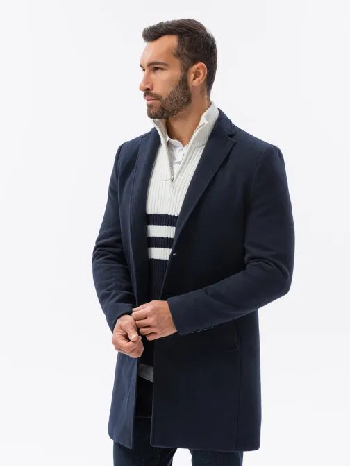 Sötét kék elegáns kabát C536