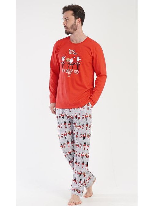 Férfi pizsama szet karácsonyi motívummal