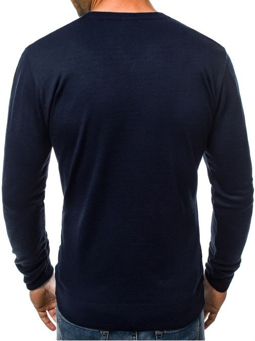 Egyszerű sötét kék pulóver  O/KS03Z