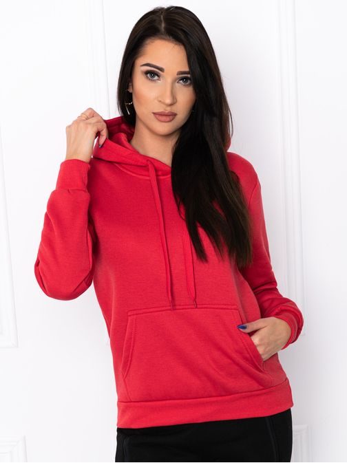 Piros női kapucnis pulóver TLR002