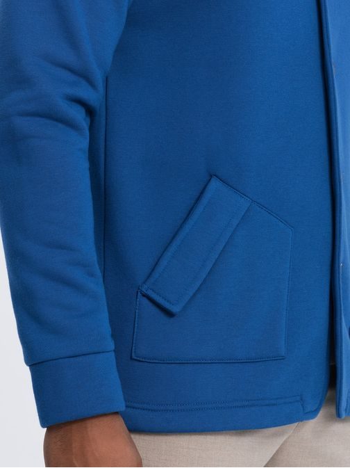 Divatos kék pulóver gombokkal  V1 SSZP-0171