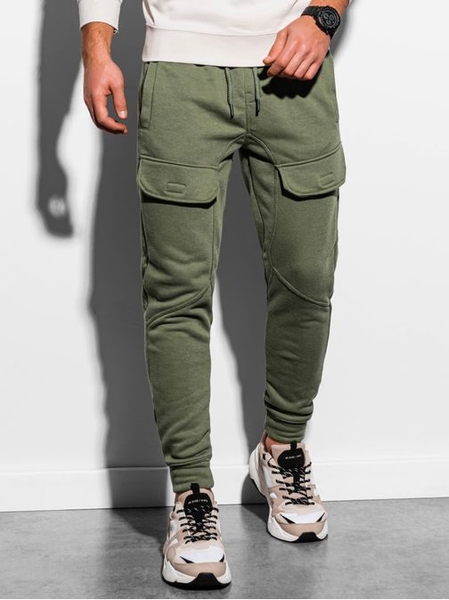 Kényelmes khaki zöld melegítő jogger  P904