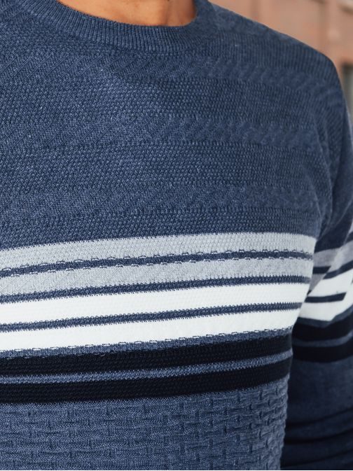 Férfi kék mintás pulóver